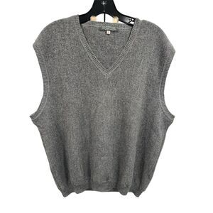 Lanificio Men's Gray Alpaca Vest Size L V-Neck Soft‎ Warm Casual